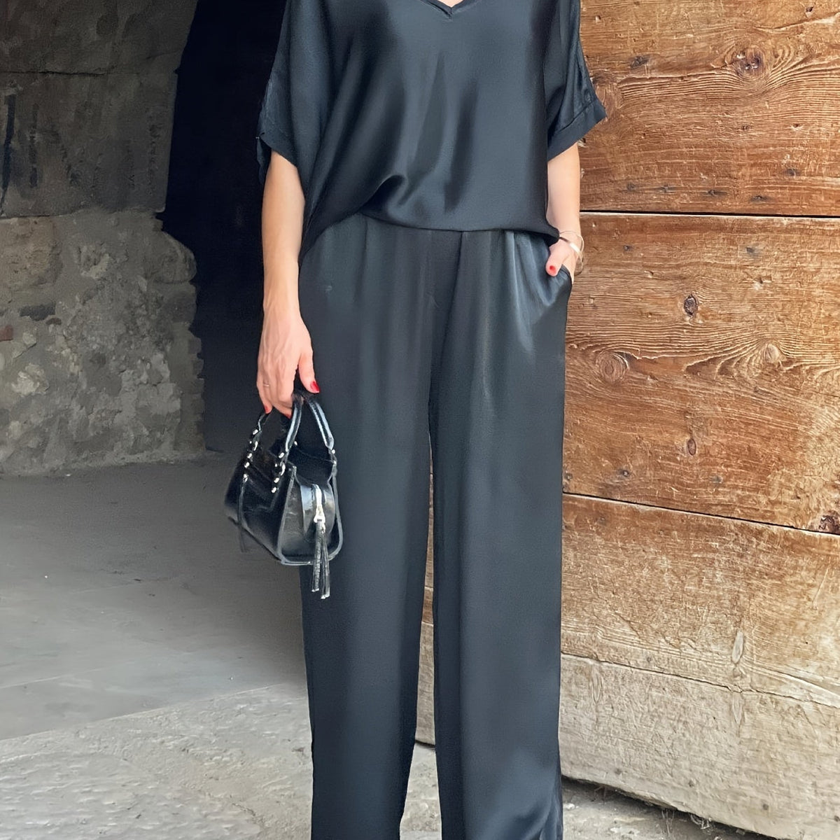 Ashlee - סט אלגנטי עם שרוולים קצרים