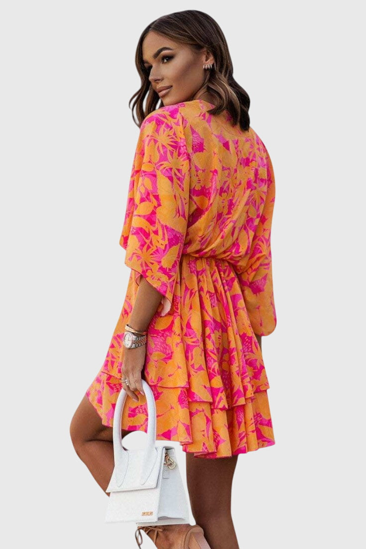 שמלת אליזה מיני עם קשר קדמי ופרטים