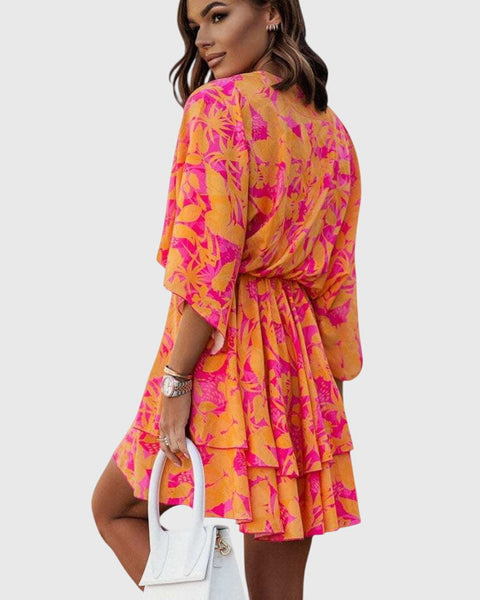 שמלת אליזה מיני עם קשר קדמי ופרטים