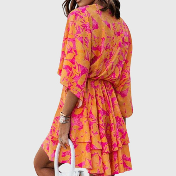 שמלת אליזה מיני עם קשר קדמי ופרטים