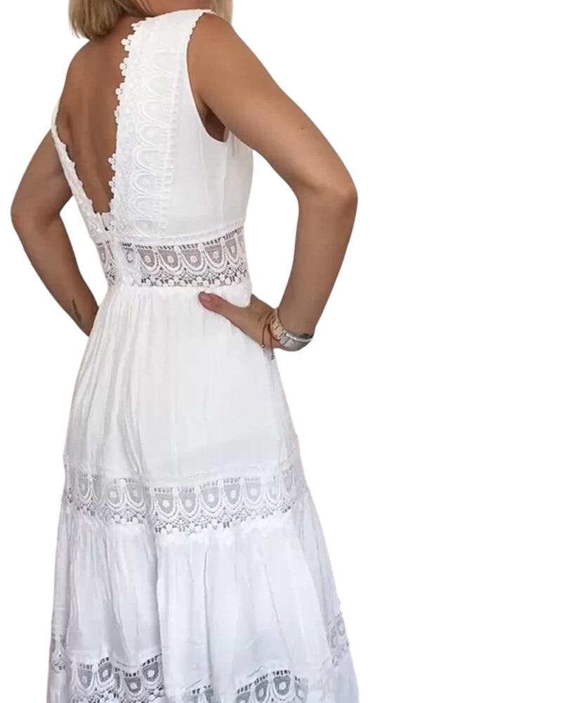 קלרה – שמלת מקסי אלגנטית מתחרה עם צווארון וי