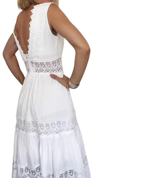 קלרה – שמלת מקסי אלגנטית מתחרה עם צווארון וי