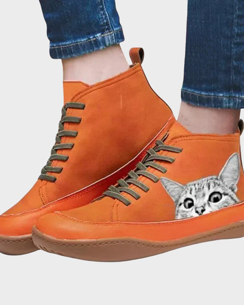 פלינה - מגפי עור בעיצוב לחובבי חתולים