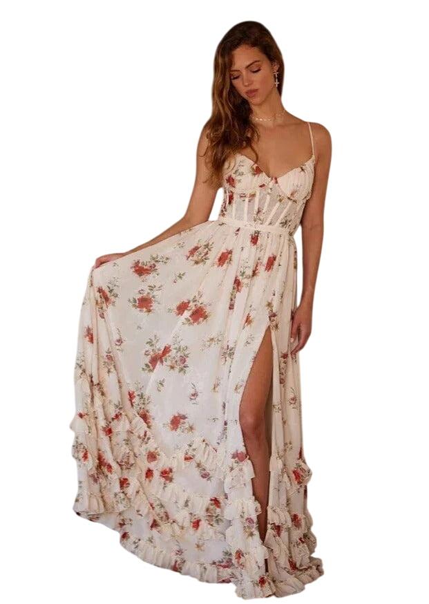 ויולט | שמלת מידי עם דגם פרחוני