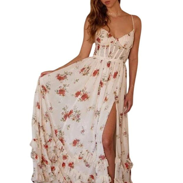 ויולט | שמלת מידי עם דגם פרחוני