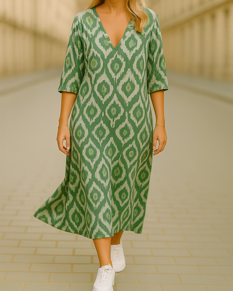 Ghislaine - שמלת מקסי ארוכה בהדפס בוהמי