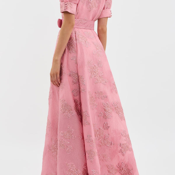 מאיה™ | שמלה עם שרוולים נפוחים קצרים