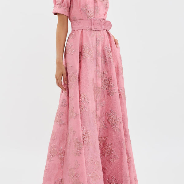 מאיה™ | שמלה עם שרוולים נפוחים קצרים