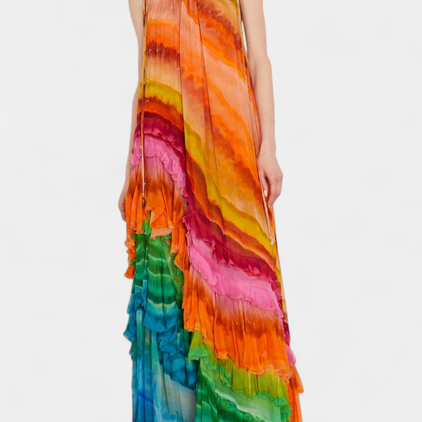 טי שירט עם רפפות ודפוס צבעוני