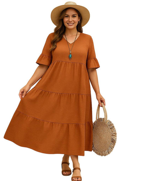 וונקובר | שמלת V-צוואר עם שליטה על הבטן