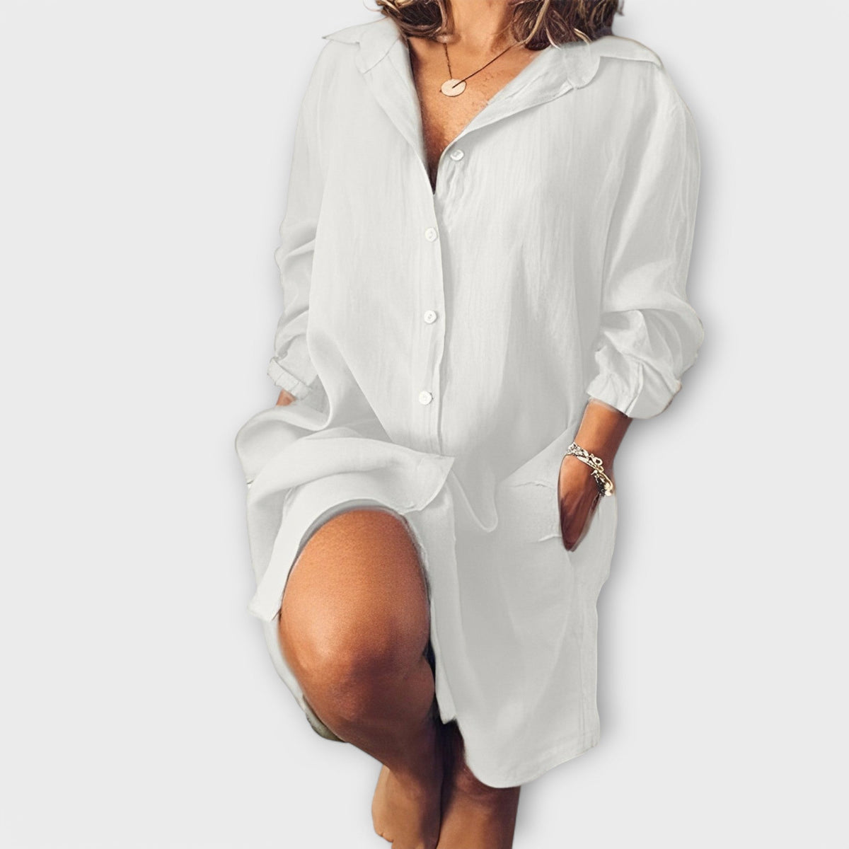 חולצת פשתן קז'ואל לנשים - אלגנטית ונוחה