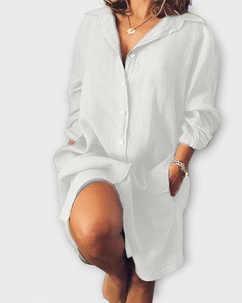 חולצת פשתן קז'ואל לנשים - אלגנטית ונוחה