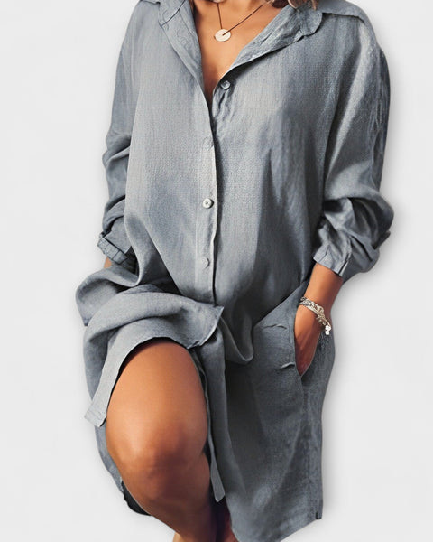 חולצת פשתן קז'ואל לנשים - אלגנטית ונוחה