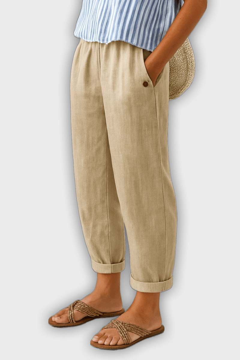 מכנסי קיץ אלגנטיים עם כיסים צדדיים