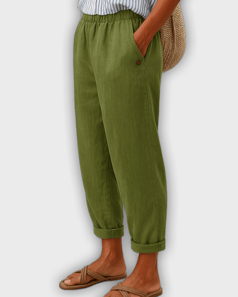 מכנסי קיץ אלגנטיים עם כיסים צדדיים