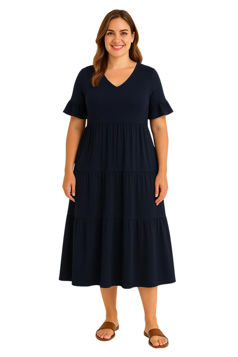 וונקובר | שמלת V-צוואר עם שליטה על הבטן