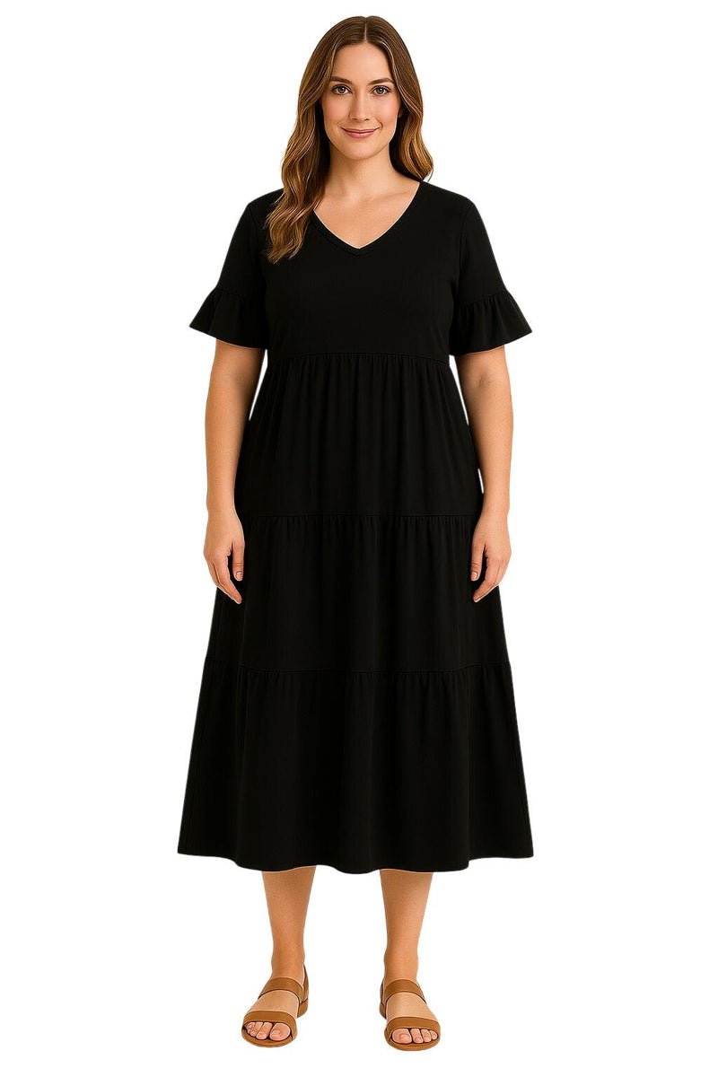 וונקובר | שמלת V-צוואר עם שליטה על הבטן