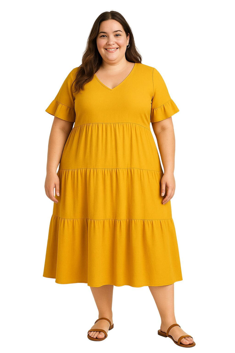 וונקובר | שמלת V-צוואר עם שליטה על הבטן