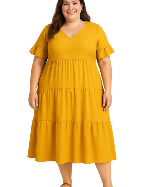 וונקובר | שמלת V-צוואר עם שליטה על הבטן