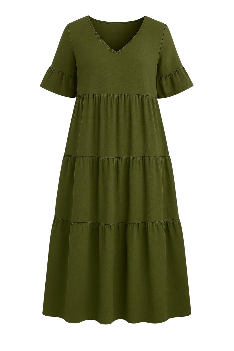 וונקובר | שמלת V-צוואר עם שליטה על הבטן