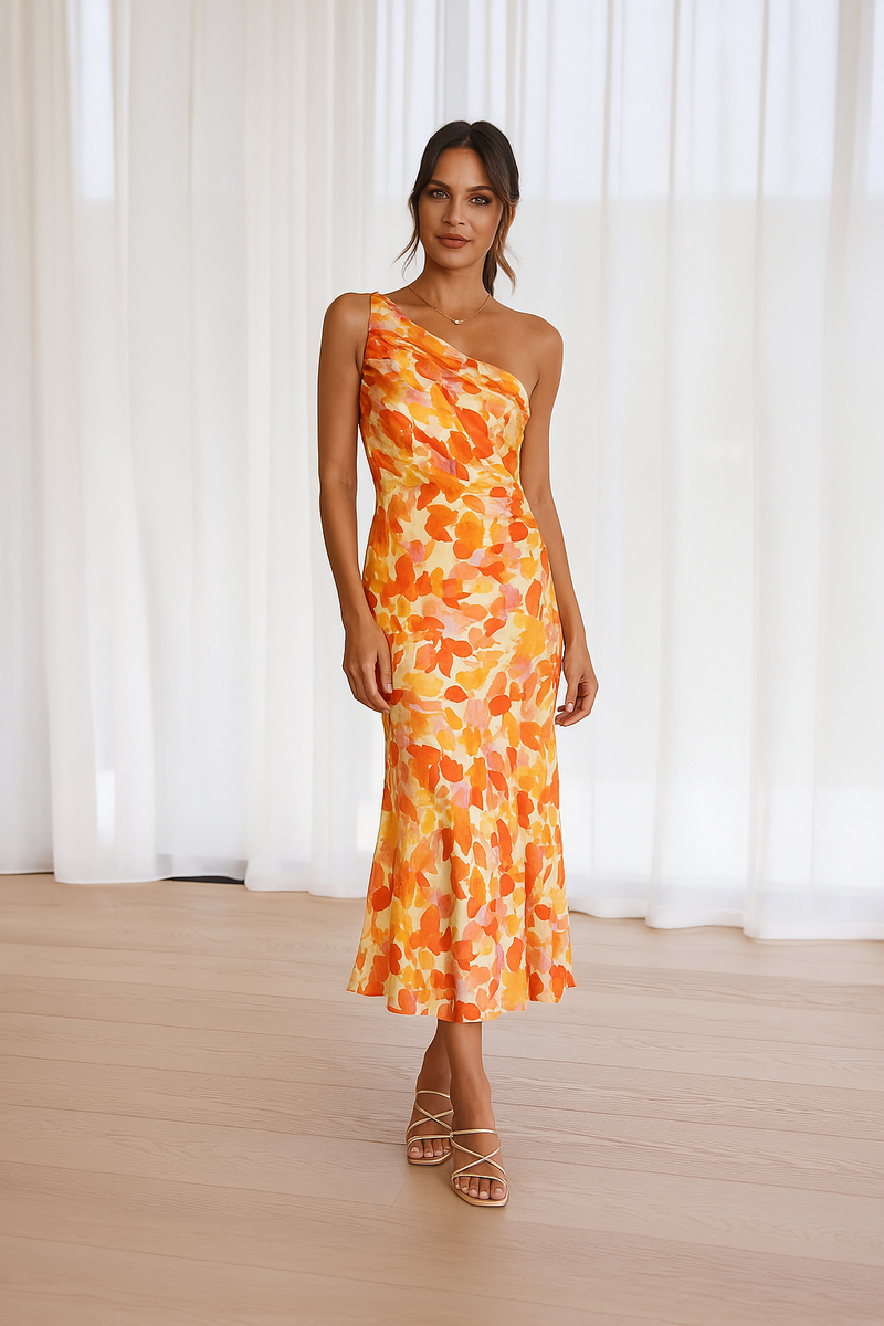 Cynthia - שמלת סאטן פרחונית
