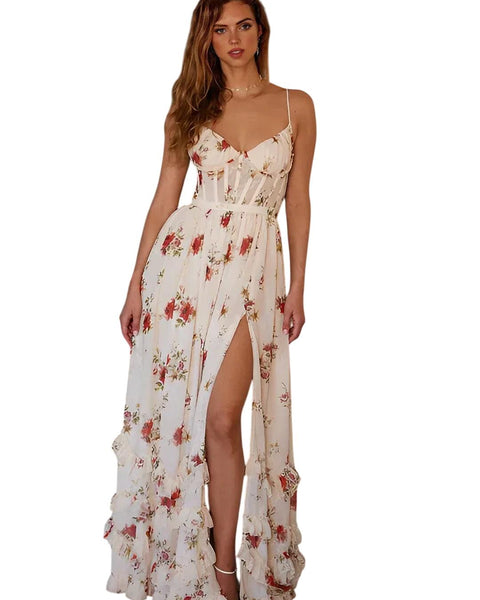 ויולט | שמלת מידי עם דגם פרחוני