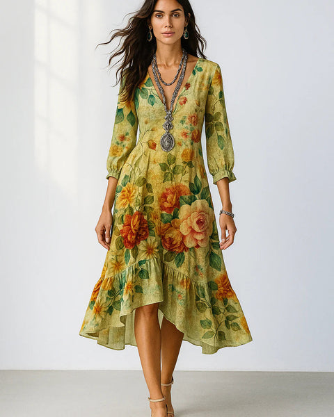 Debra - שמלת מקסי עם הדפס פרחוני