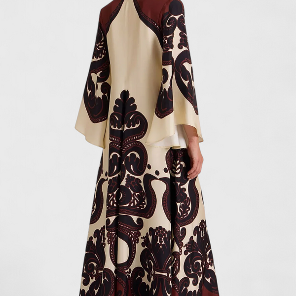 מאריצה שמלת ערב ארוכה עם צוואר גבוה ודפוס גרנדילה