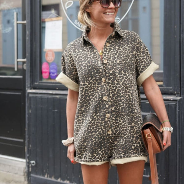 נונאטה™ | שמלת חולצה עם הדפס נמר