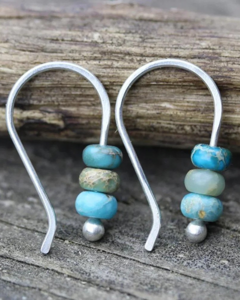 עגילי פנינה טורקיז יוקרתיים