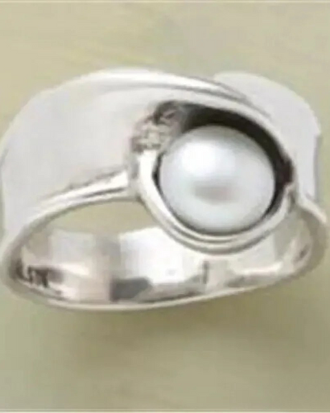 טבעת פנינה רטרו יוקרתית