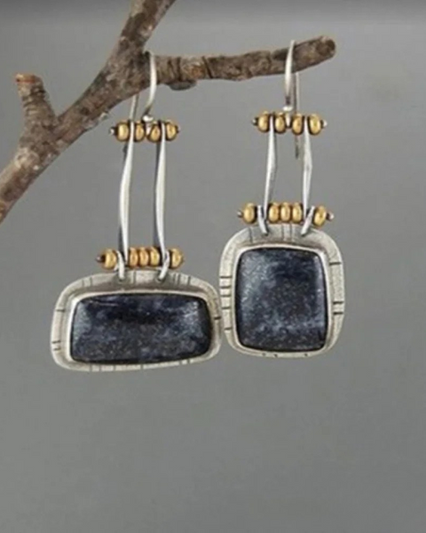 עגילי רטרו כסף במראה לילה