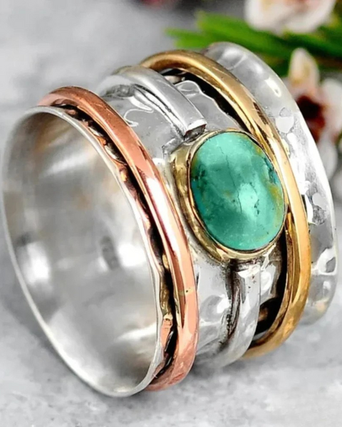 טבעת נוסטלגית מזהב וכסף