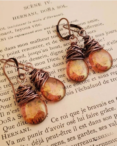 עגילי בוהו עם אבנים מנצנצות