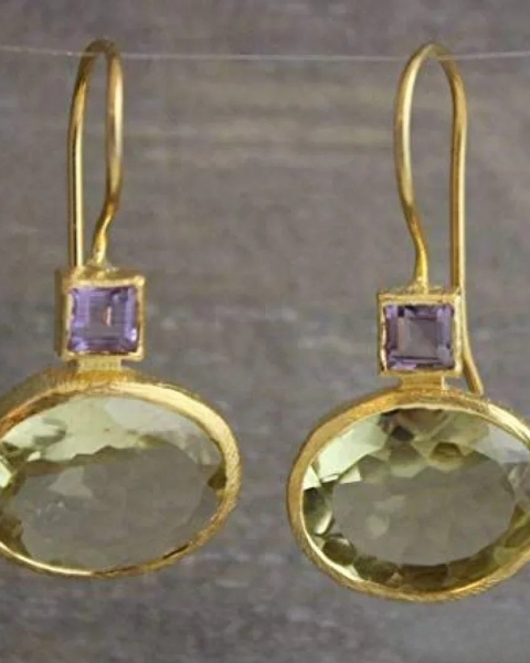 עגילי רטרו ירוקים מעוצבים באיכות גבוהה