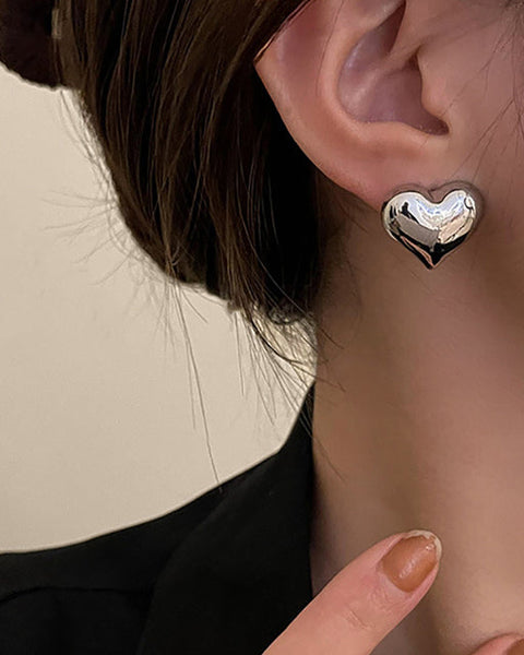 עגילי לב אלגנטיים עם זירקוניה איכותית