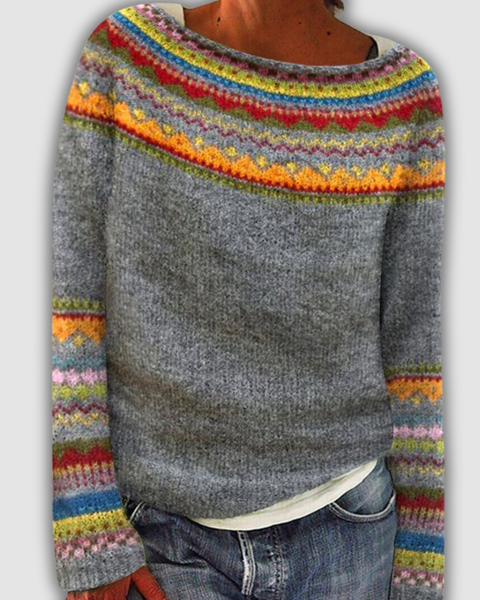 Leevke™ - סוודר רטרו נוח