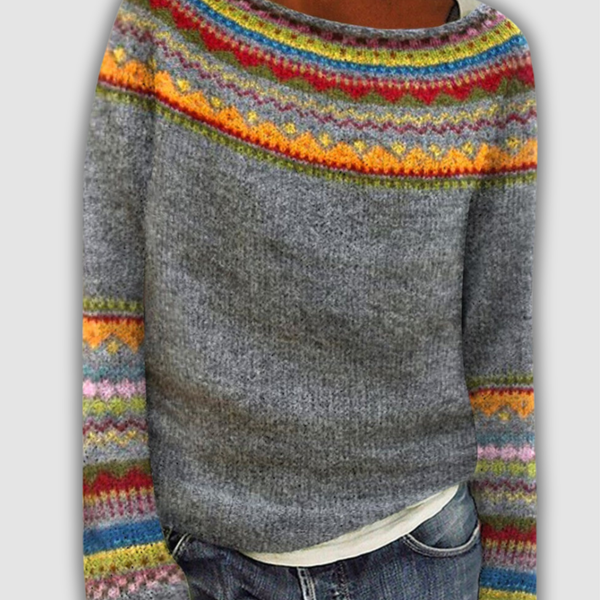 Leevke™ - סוודר רטרו נוח