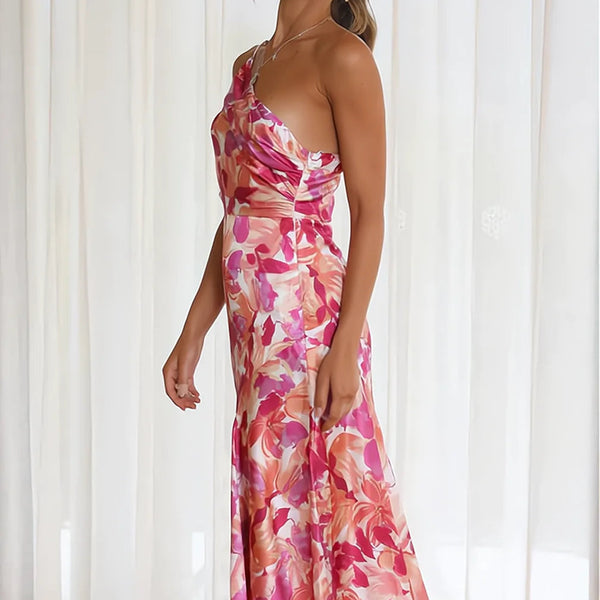 Cynthia - שמלת סאטן פרחונית