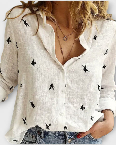 חולצת נשים אלגנטית עם צווארון יוקרתי