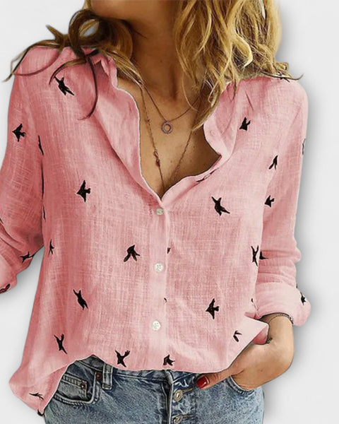 חולצת נשים אלגנטית עם צווארון יוקרתי