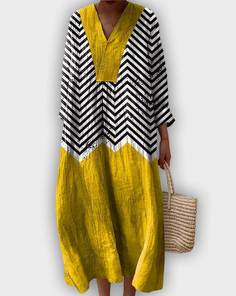 שמלת ליאה גיאומטרית אלגנטית