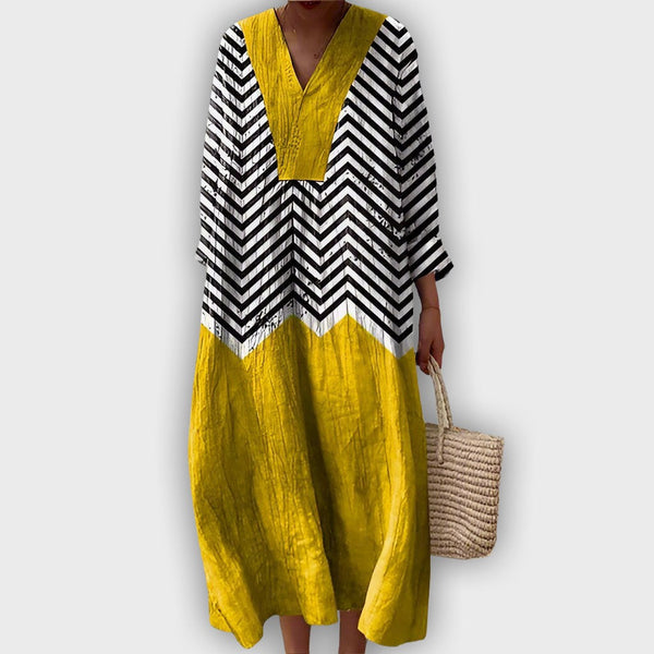 שמלת ליאה גיאומטרית אלגנטית