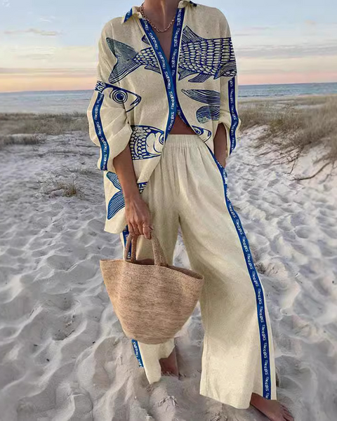 יאזטה™ | סט בגדים עם הדפס דגי טונה