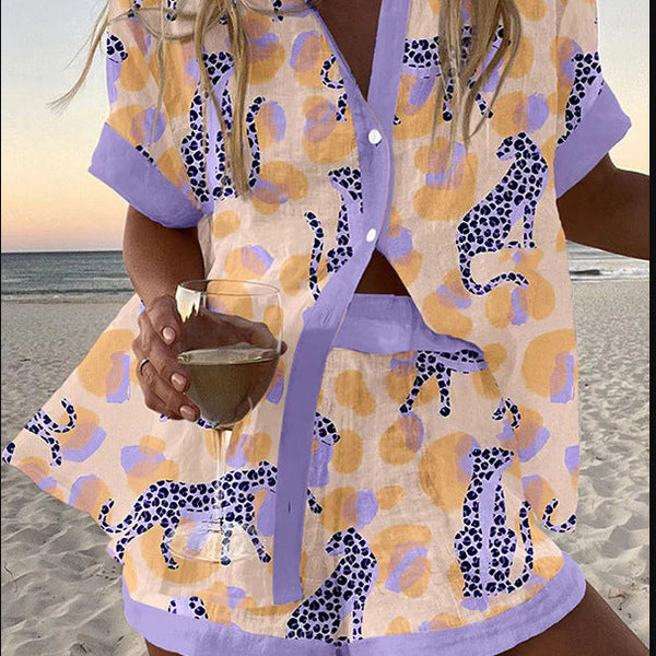 ריאוליה™ | חליפת לייקרה קצרה עם הדפס נמר