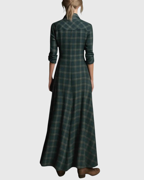 אלינה – שמלת מקסי קלאסית משובצת