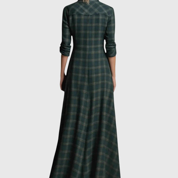 אלינה – שמלת מקסי קלאסית משובצת