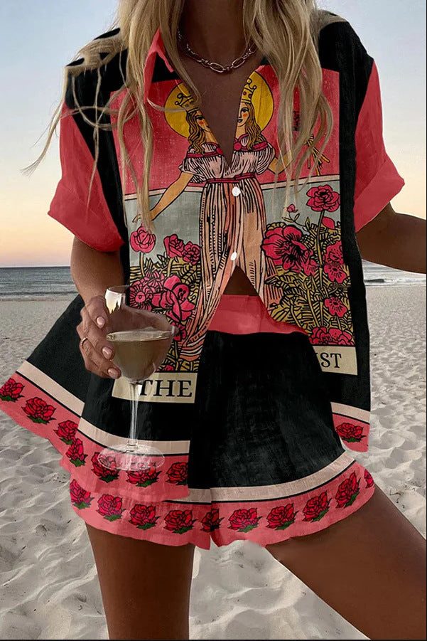 יסלין™ | חליפת לונג באורך קצר מלבד בתולי ורוד