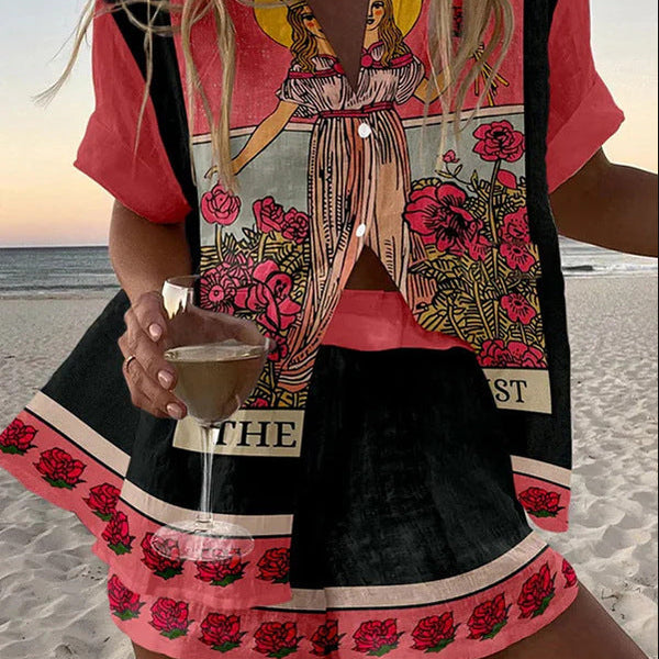 יסלין™ | חליפת לונג באורך קצר מלבד בתולי ורוד