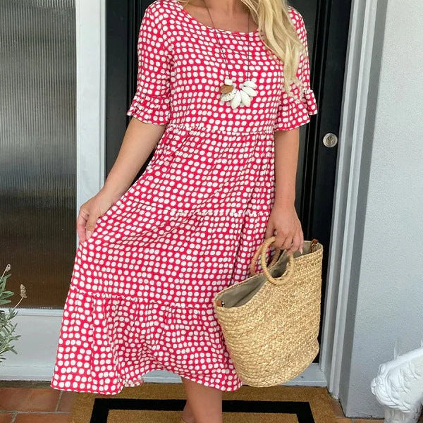 Mariam - שמלת מידי עם שרוולים קצרים